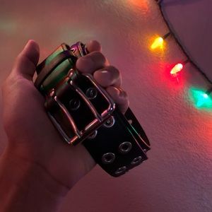 Double Grommet Leather Belt